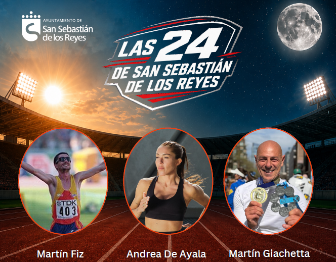Cartel de Las 24 de Sanse 2026, carrera solidaria de 24 horas en el Polideportivo Dehesa Boyal de San Sebastián de los Reyes