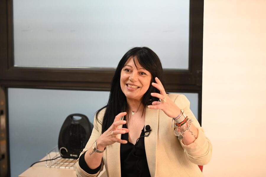 Amparo Ortega durante una entrevista en San Sebastián de los Reyes.