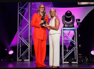 Amaya Valdemoro durante su ingreso en el Women’s Basketball Hall of Fame en Tennessee.