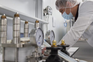 Obras del futuro Centro de Formación en farmacia y biotecnología de Tres Cantos impulsado por la Comunidad de Madrid.