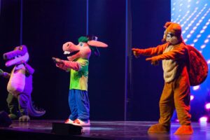 Cantajuego durante el espectáculo infantil 'Mi amiga Buby' en las Fiestas de San Sebastián de los Reyes 2026