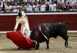 Diego García durante su actuación taurina en Calamocha y Tafalla el 15 de agosto de 2026