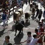 El primer encierro de las fiestas de Sanse deja diez asistencias por caídas