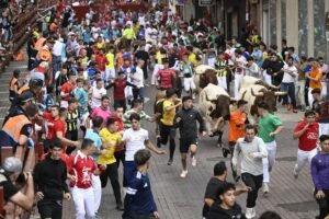 El cuarto encierro de las fiestas de Sanse deja nueve heridos por caídas con un toros bravos