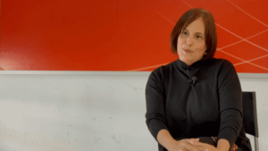 Claudia Sánchez, candidata del PSOE a la Alcaldía de San Sebastián de los Reyes, durante una entrevista con Magazine SLV.